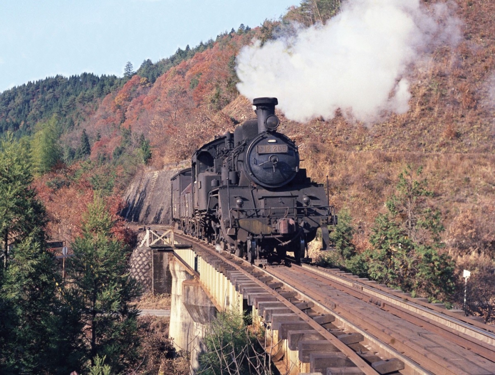 『東濃晩秋』 463列車 C12209 明知線阿木 1971.11.21