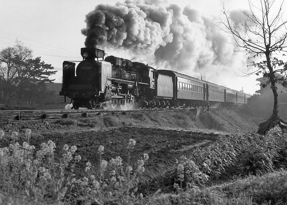 『和歌山線の朝』 521列車 C57147 和歌山線笠田 1971.4.2