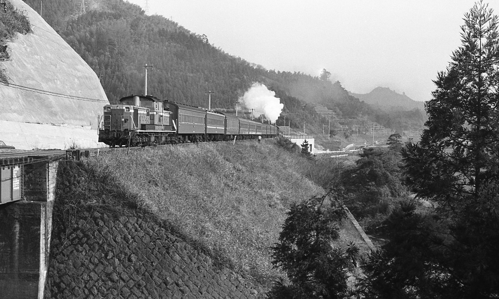 『愛おしき白煙』急行207列車天草 DD51623…D6046 筑豊本線筑前内野 1970.3.27