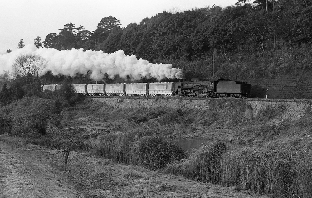 石灰石ピストン輸送列車 761列車 D51 美祢線湯ノ峠 1970.3.23