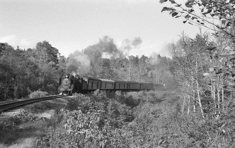 『上尾幌の峠越え』 混444列車 C5898 根室本線上尾幌 1973.10.8