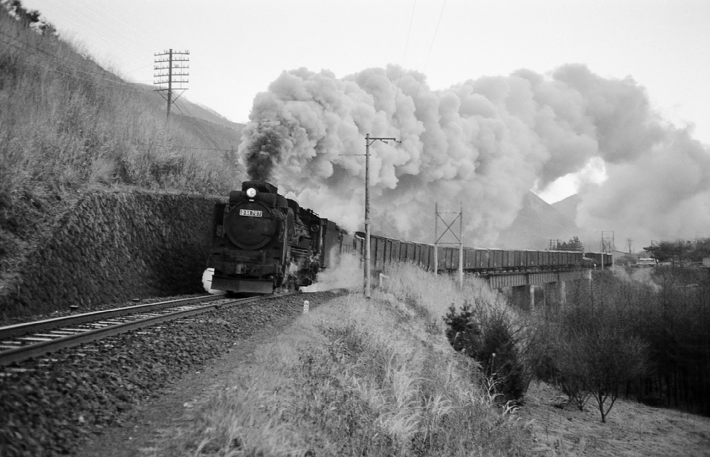 『夜明けの力闘』 6654列車 D51707 木曽平沢 1969.12.25