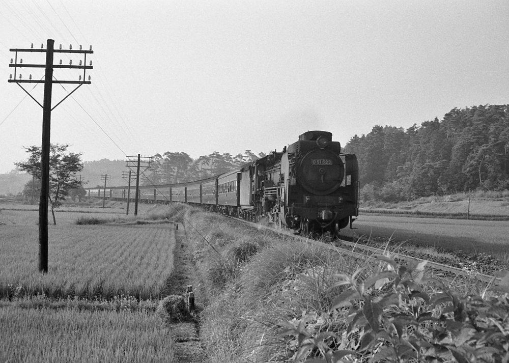 723列車 D51623 草津線三雲 1970.8.6