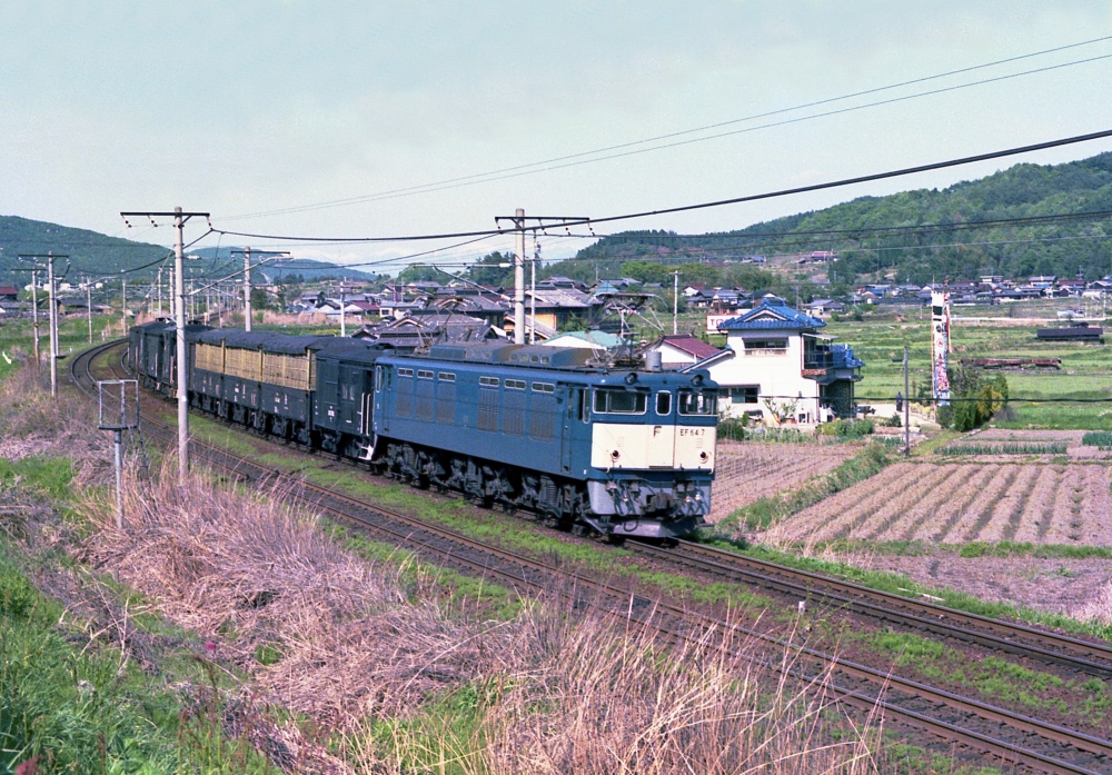 『端午の節句のころ』 中央本線釜戸 EF647 1980年頃