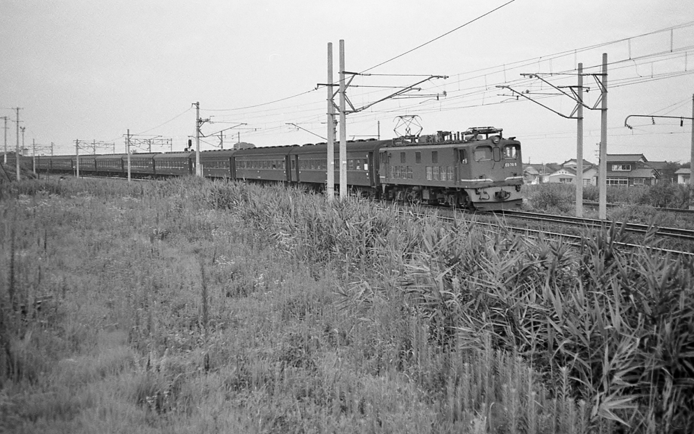 急行503列車つるぎ ED708 北陸本線津幡 1970.8.4