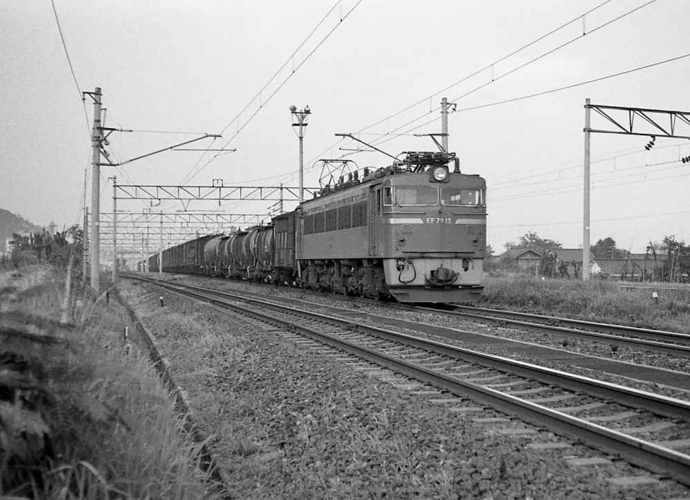 臨時貨物列車 EF7015 北陸本線津幡 1970.8.4