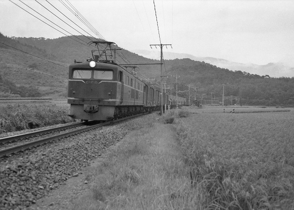 『関ヶ原越えに挑む』 急貨4165列車 EH1015 新垂井 1970.9.15