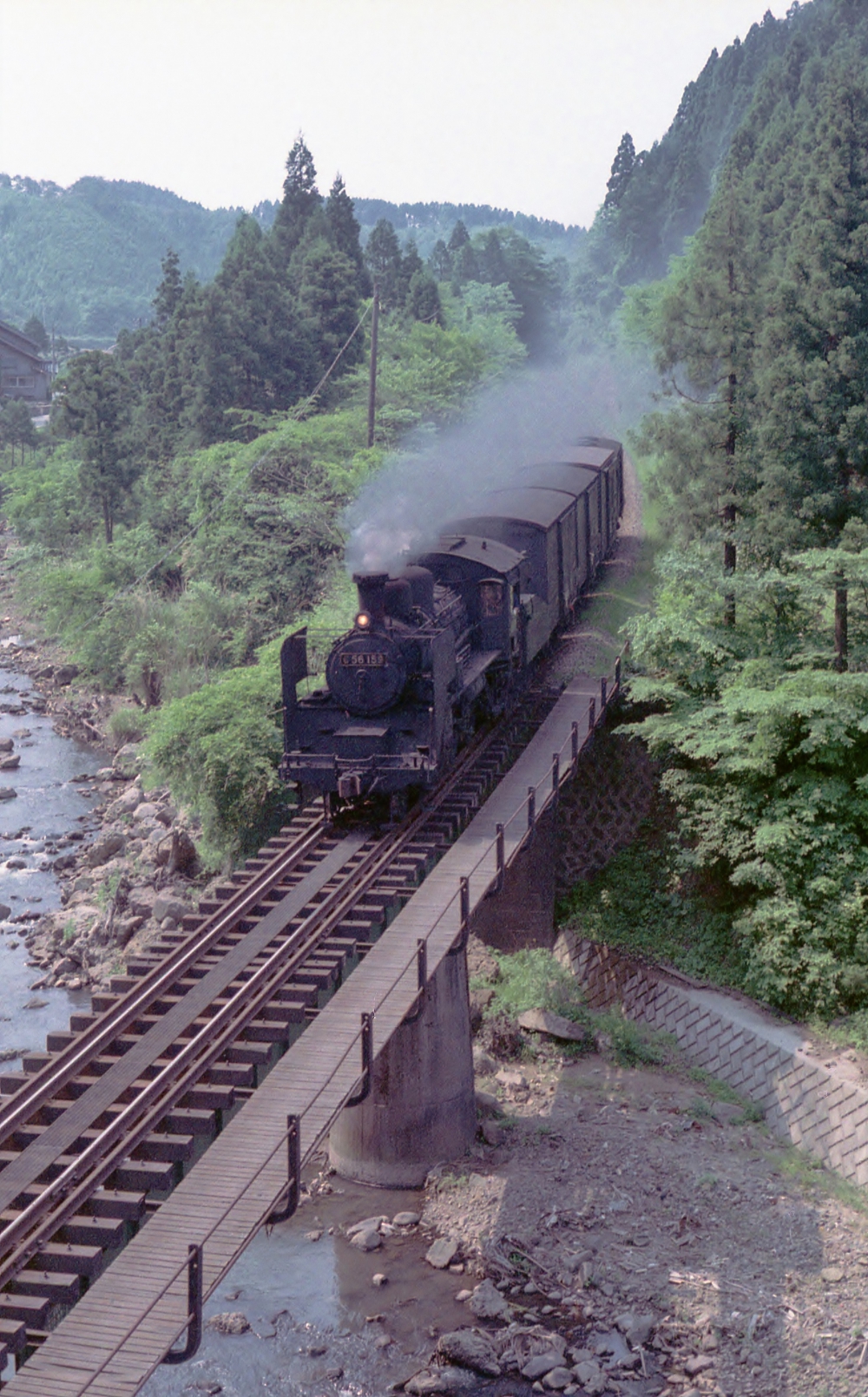 『能登の初夏』 8161列車 C56159 七尾線能登市ノ瀬 1973.6.5