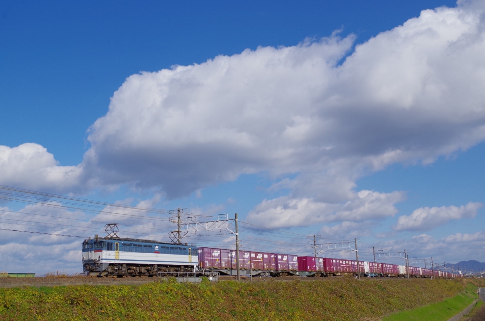 『流れる雲のもとを』 5087列車 EF652089 穂積 2016.12.10