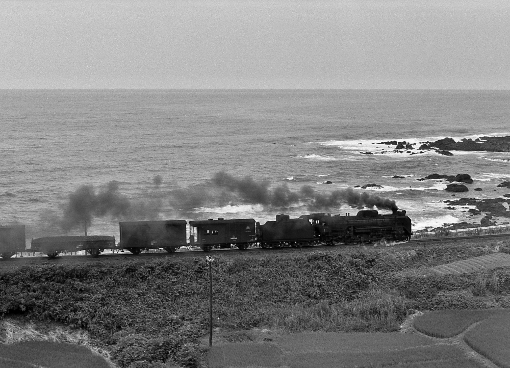 『日本海に沿って』 893列車 D51101 羽越本線温海 1971.8.7