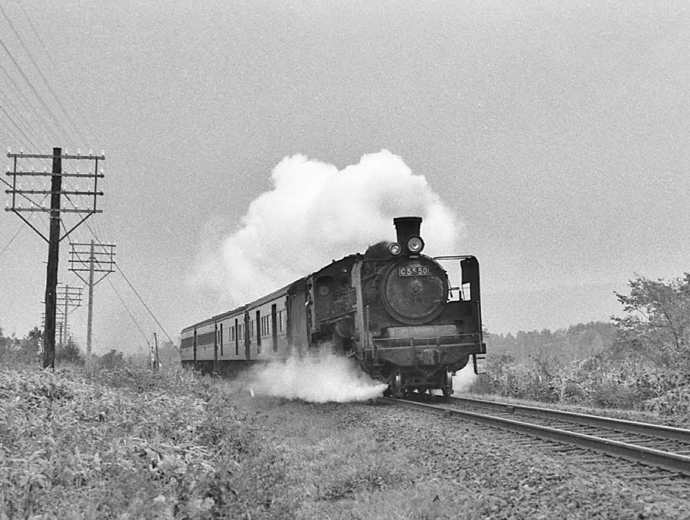 『東風連の原野を行く』 324列車 C5550 宗谷本線東風連1973.10.14