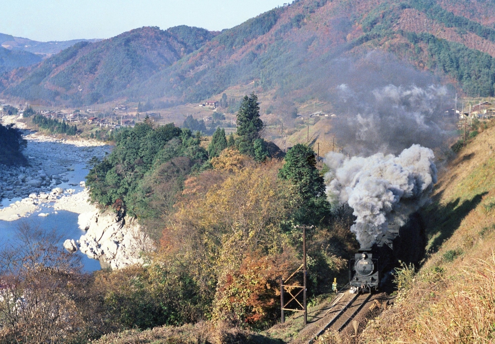 『木曾谷田立の秋』 669列車 D51209 1971.11.21