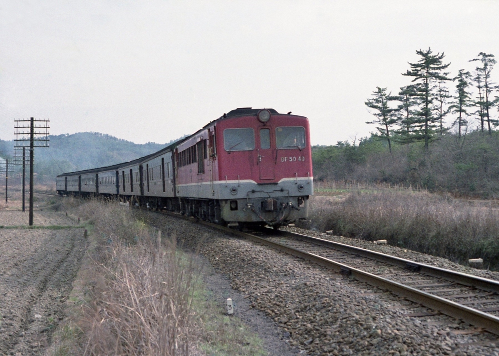 『西日の中を』 126列車 DF5040 紀勢本線徳和 1972.3.22