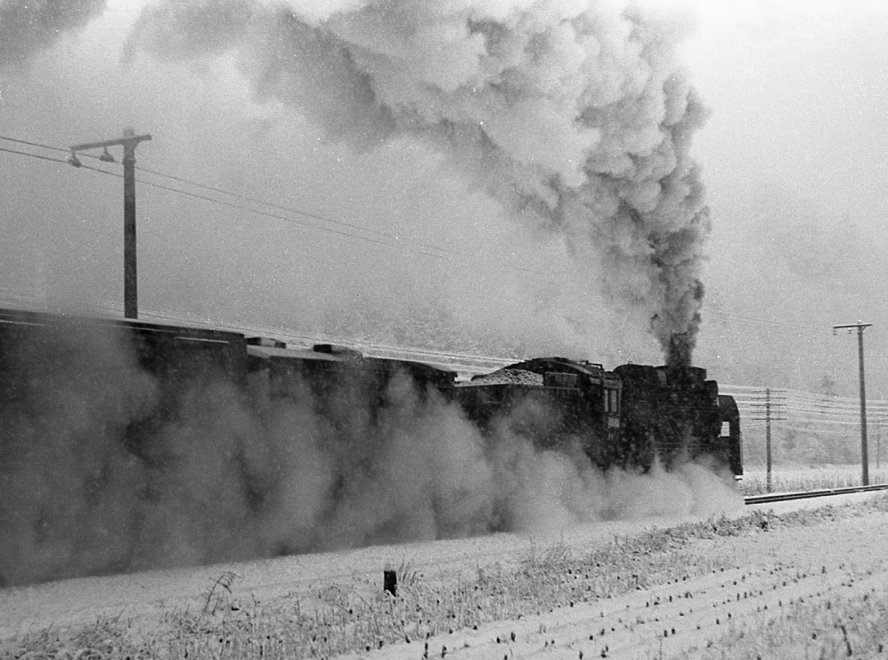 『雪原の力走』 654列車 D51402 塩尻 1970.12.31