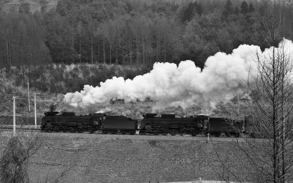 『鳥居峠に挑むデコイチ重連急行 その２』 臨急客9825列車 D51192+903 藪原 1971.12.25