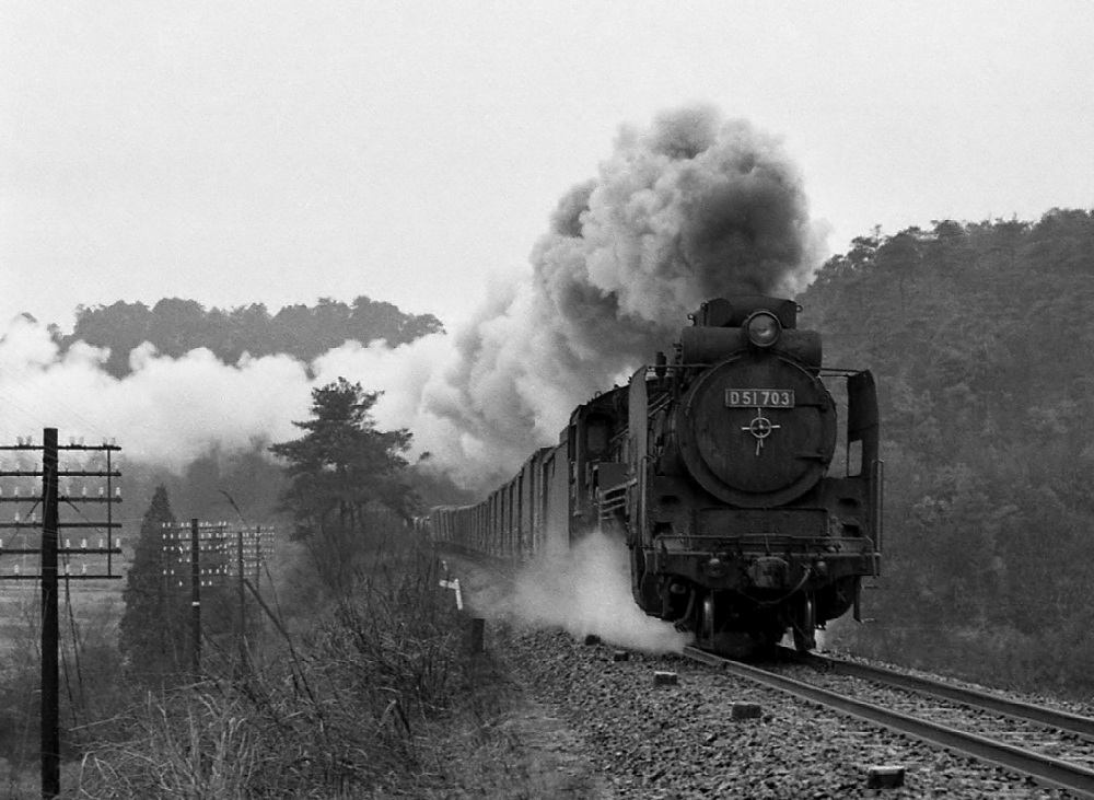 264列車 D51703 島ケ原 1971.3.30