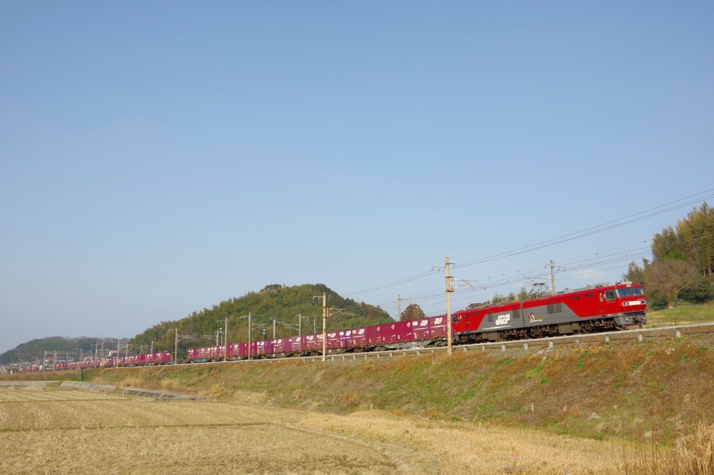 『春浅き筑前の野辺を行く』 2075列車 EH500-49 鹿児島本線東福間 2018.2.24