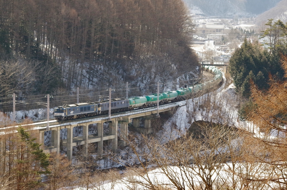 『EF64重連鳥居峠に挑む』 6883列車 EF641049+1019 中央本線藪原 2017.2.1