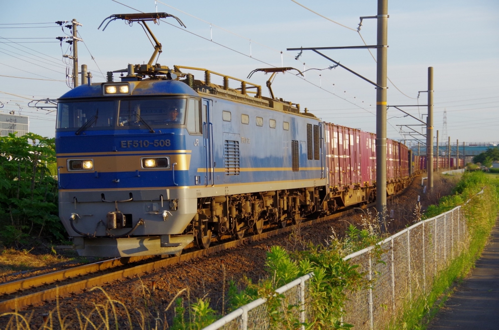 『朝日を浴びて』4084列車 EF510-508 稲沢 2017.6.13