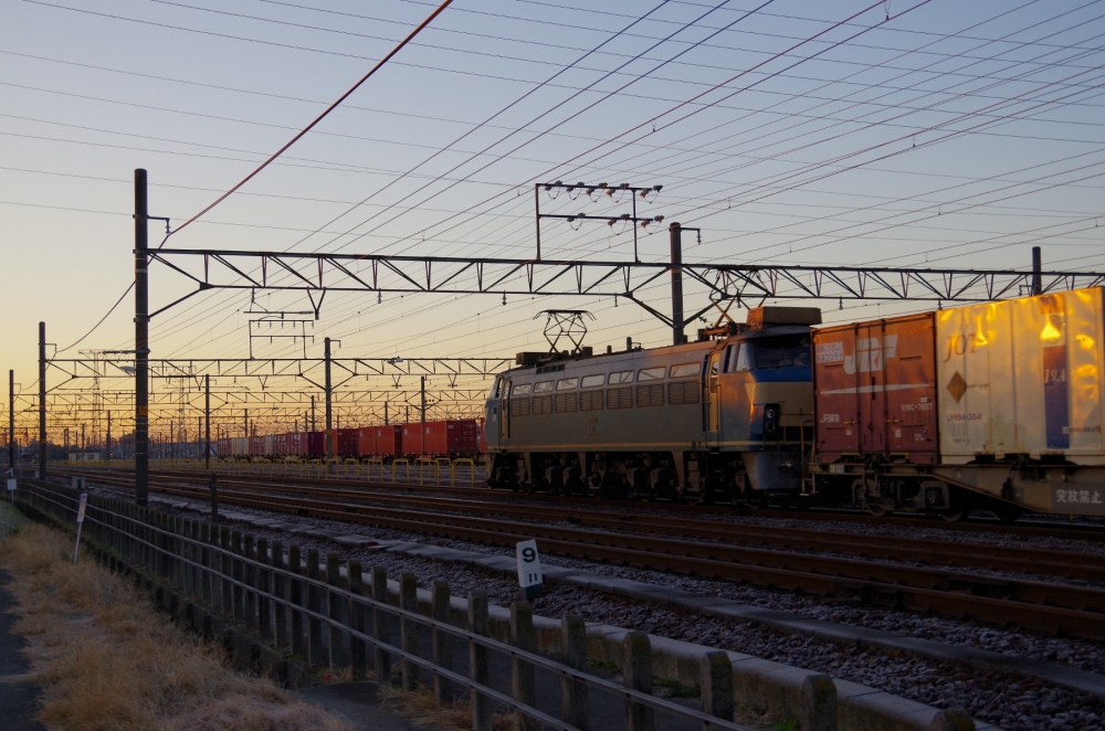 『霜の朝』 5052列車 EF6630 稲沢 2017.12.14