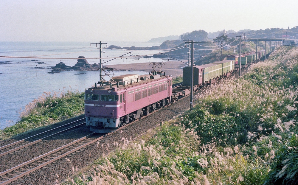 『暖色系の離合』  EF81136 鯨波 1977.10