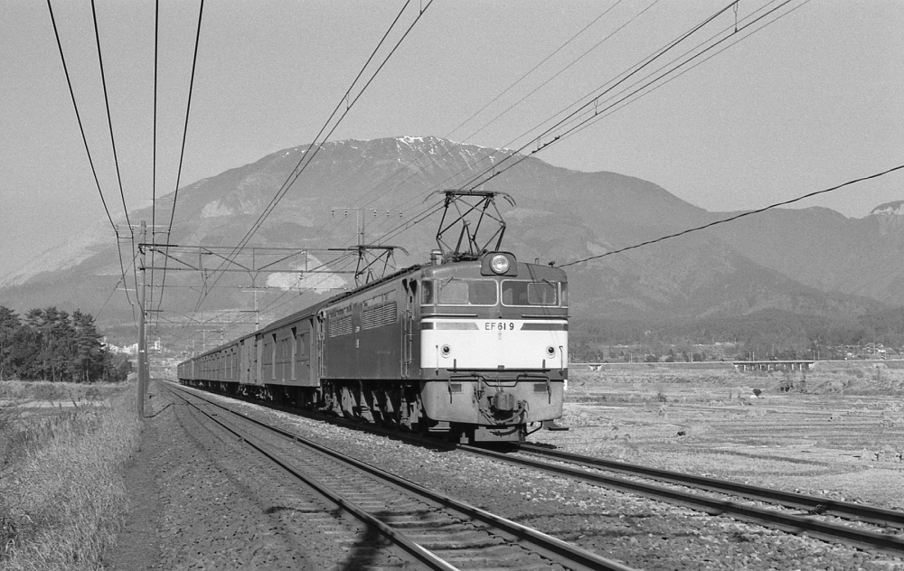 『荷物列車を牽いて』 荷34列車 EF619 柏原 1971.12.29