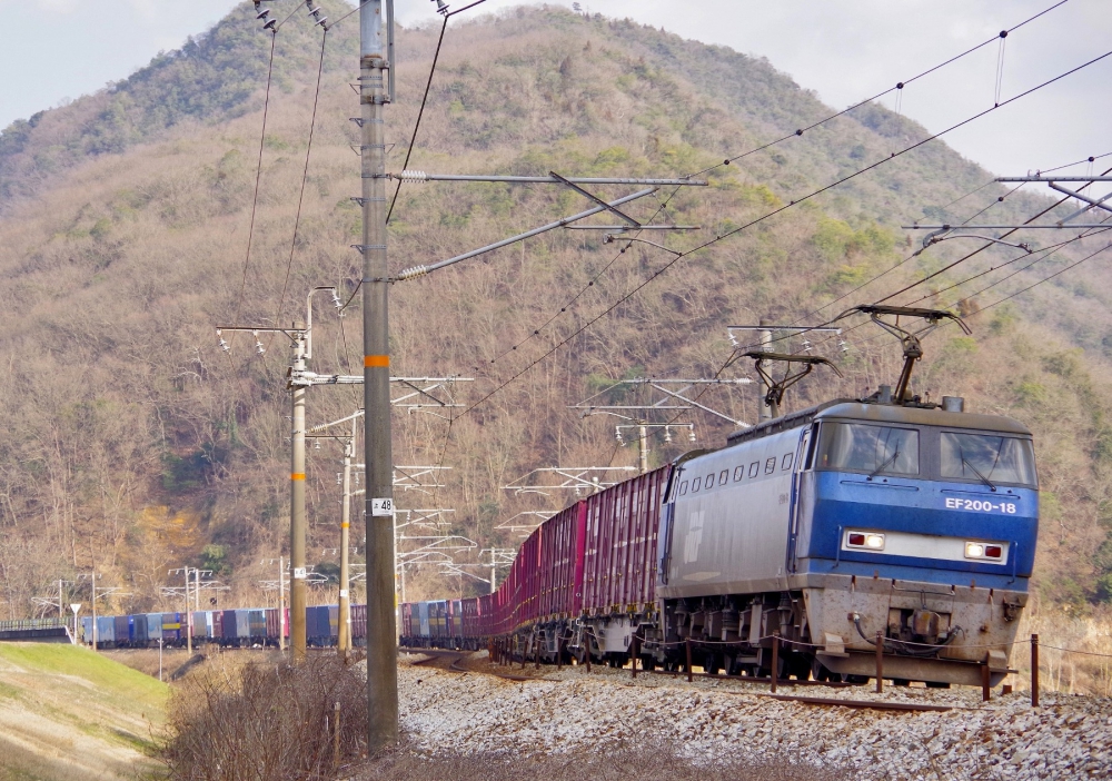 『山陽路を駆け抜けて』 2081列車 EF200-18 山陽本線熊山 2019.2.2