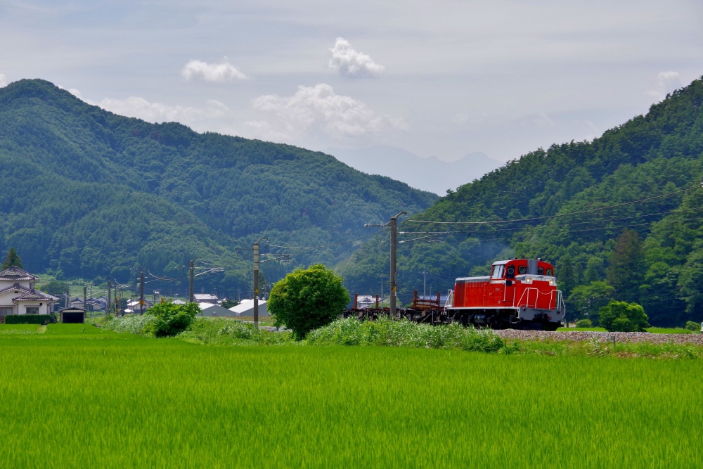 『冠着の夏』 工9267列車 DD1611 篠ノ井線冠着 2018.7.26