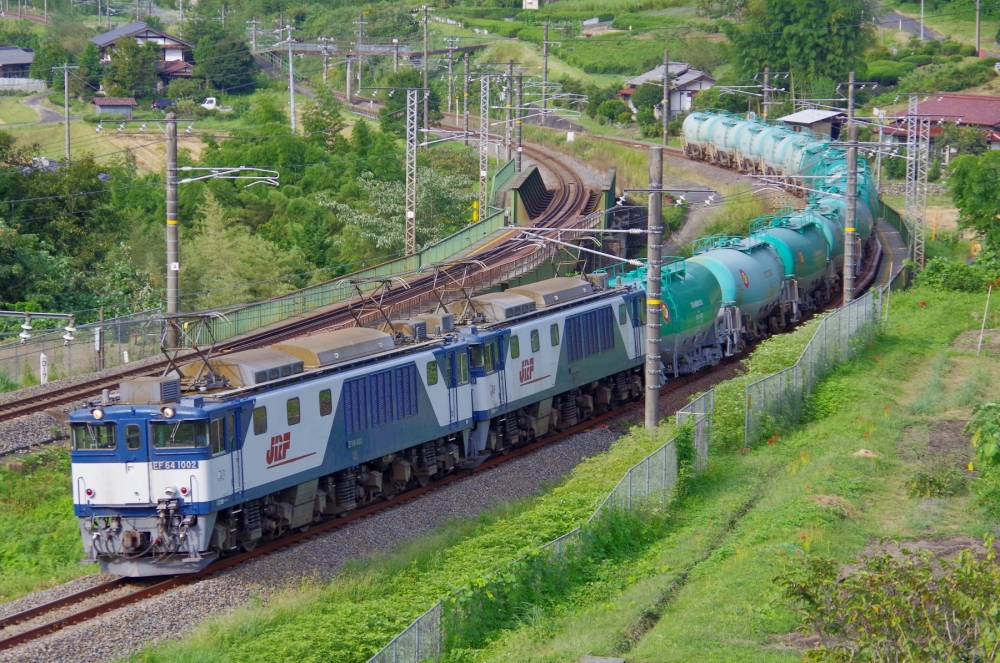 『ブロワー音響かせて』 6883列車 EF641002+1039 中央本線田立 2017.9.20