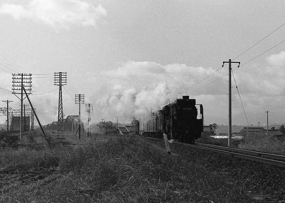 『長良川を渡って』 274列車 D51201 長島 1971.1.6