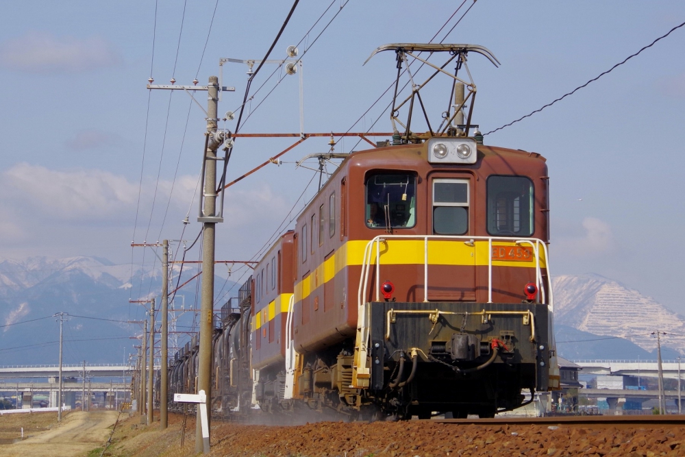 『砂煙を上げて』 3714列車 ED453+ED45 三岐線山城 2018.2.2