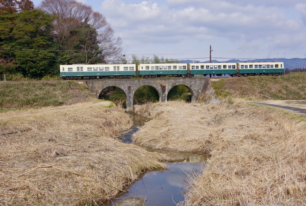 『めがね橋を渡る』 三岐鉄道北勢線 楚原 2018.2.2