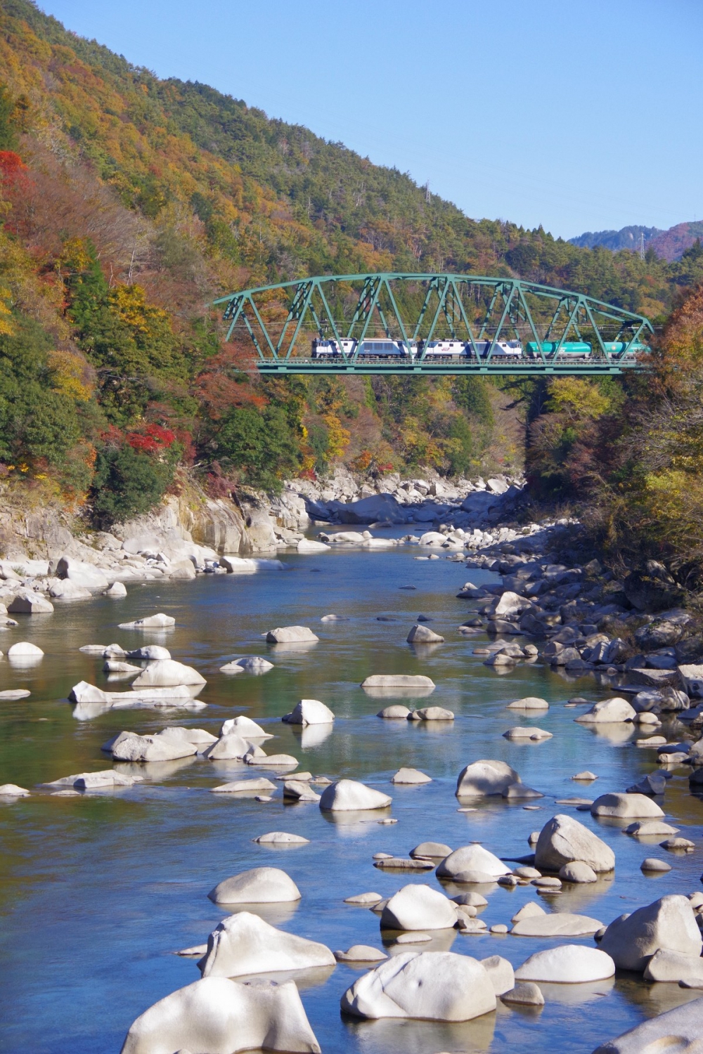 『木曾谷の秋』6088列車 EF641044+1015 中央本線南木曽 2019.11.21