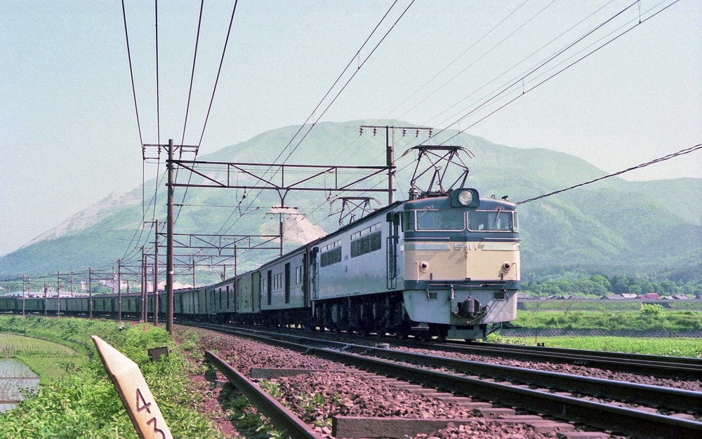 『伊吹山に見守られて』荷38列車 EF611 柏原 1975.5.28