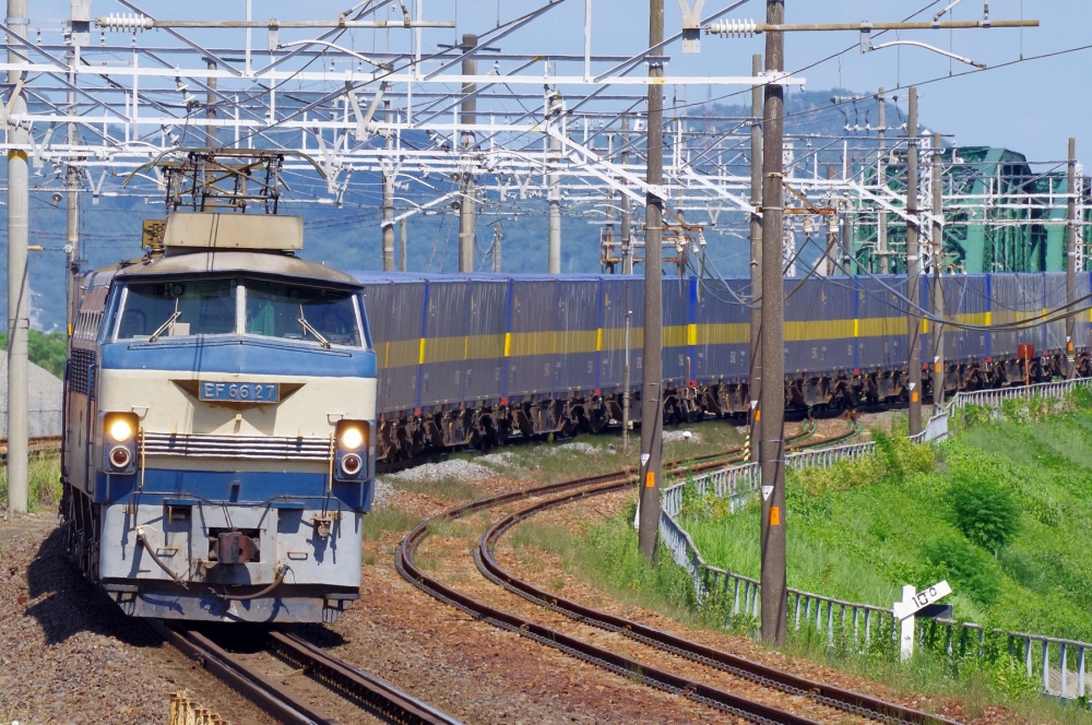 『長良川を越えて』2059列車 EF6627 東海道本線穂積 2020.8.29