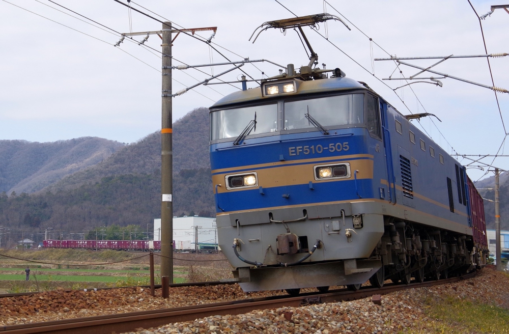 『山陽路の大カーブを行く』2080列車 EF510-505 山陽本線上郡 2019.2.2