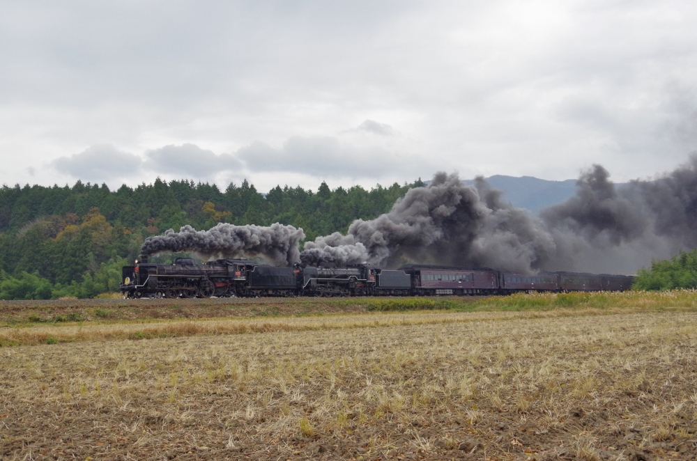 『異色重連が行く』SLやまぐち号 C571+D51200 山口線徳佐 2017.11.26