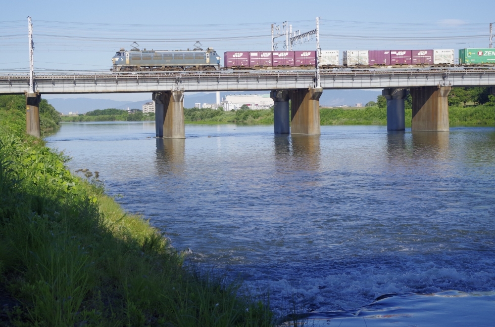 『庄内川の初夏』 5052列車 EF6626 枇杷島 2016.7.5