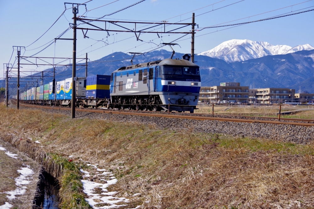 『伊吹山をバックに2022』1050列車 EF210-123 東海道本線南荒尾(信) 2022.2.11