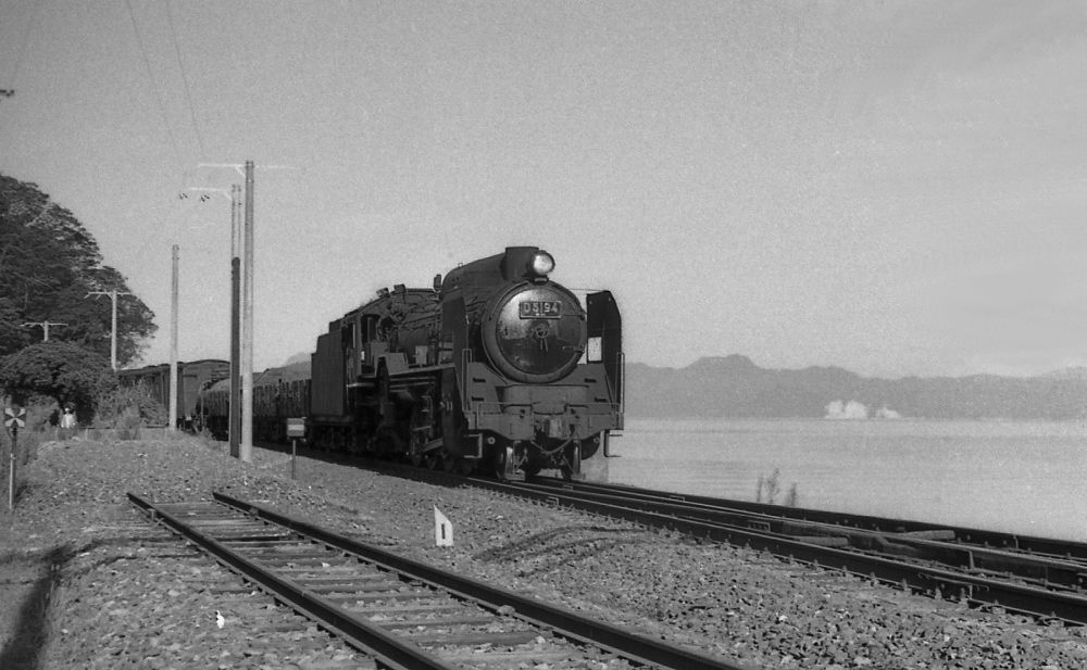 『不知火海を左手に』362列車 D5194 鹿児島本線上田浦 1968.8