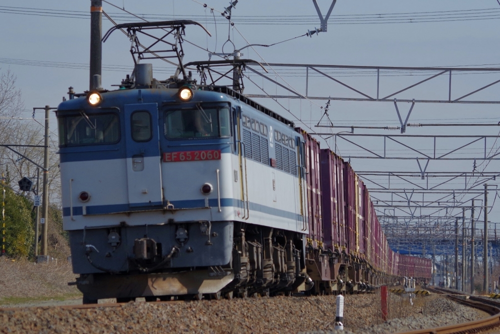 『勾配緩和線へ』5087列車 EF652060 東海道本線南荒尾 2015.2.21